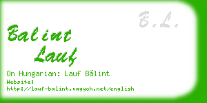 balint lauf business card